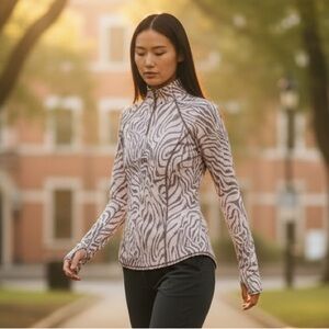 LOMON Long Sleeve Workout Top Quick Dry 1/4 Zip Pullover Top EUC S